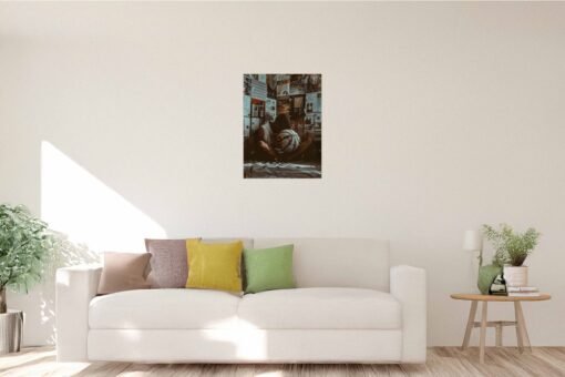 Emotional Basketball Art Poster – Reflective Athlete Moment - Image 6