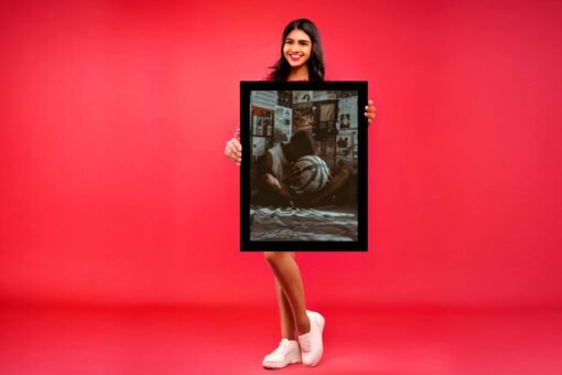 Emotional Basketball Art Poster – Reflective Athlete Moment - Image 5