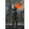 "Saiyan Warrior in a dystopian world - premium anime art poster available at Pictik.in."