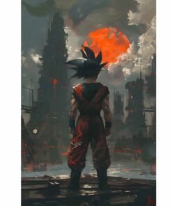 "Saiyan Warrior in a dystopian world - premium anime art poster available at Pictik.in."