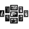 Pictik MDF Photo Frame Set (Black, 9 Frames) – 5x7 & 4x6 Inch Wall Mount Frames