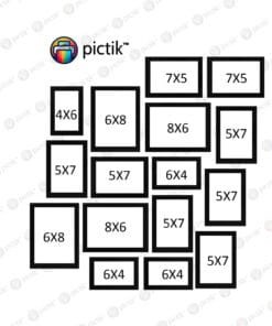 Black Collage Photo Frame Set – Ideal for Living Room & Office