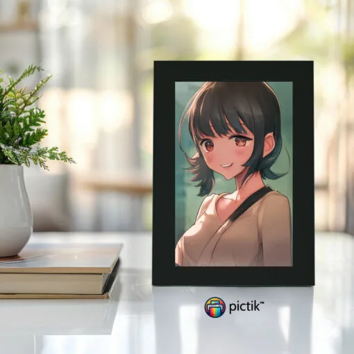 Black modern photo frame for home and office decoration – sleek and stylish.