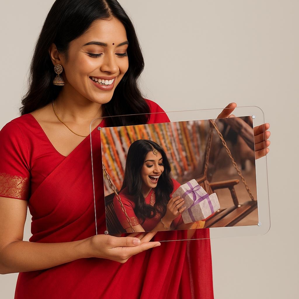 Clear Acrylic Photo Frame 12x18 Inch – Traditional Gift Packaging Photo Print