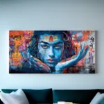 Shiva Watercolor Abstract Canvas Wall Art – Modern Spiritual Home & Office Decore - Image 6