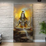 “Lord Shiva Canvas Wall Art – Abstract Spiritual Painting for Home & Temple Décor”