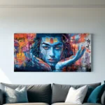 Shiva Watercolor Abstract Canvas Wall Art – Modern Spiritual Home & Office Decore - Image 8