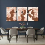 Premium Abstract Floral Woman Wall Art – 3 Piece Canvas Set (22x30 inches each) | Modern Home Decor - Image 9