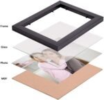 Pictik MDF Photo Frames Set with Glass – Black (9 Frames) | Wall Mount | Rectangular | 5x7 Inches (3) & 4x6 Inches (6) | Home & Office Décor - Image 5