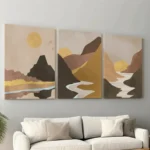 Abstract Mountain Landscape Canvas Set of 3 | The Print House™ - Image 4
