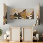Abstract Mountain Landscape Canvas Set of 3 | The Print House™ - Image 3