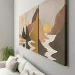 Abstract Mountain Landscape Canvas Set of 3 | The Print House™ - Image 2