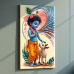 Krishna Anime Style Canvas Wall Art – Modern Spiritual Artwork for Home & Décor - Image 4