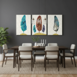 Abstract Colorful Feather Canvas Set of 3 | The Print House™ - Image 8