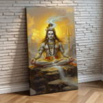 “Lord Shiva Canvas Wall Art – Abstract Spiritual Painting for Home & Temple Décor” - Image 4