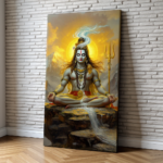 “Lord Shiva Canvas Wall Art – Abstract Spiritual Painting for Home & Temple Décor” - Image 3