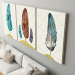 Abstract Colorful Feather Canvas Set of 3 | The Print House™ - Image 4