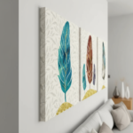 Abstract Colorful Feather Canvas Set of 3 | The Print House™ - Image 3