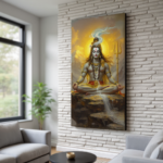 “Lord Shiva Canvas Wall Art – Abstract Spiritual Painting for Home & Temple Décor” - Image 2
