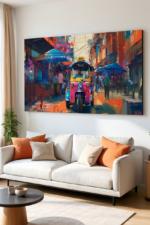 Colorful Tuk-Tuk Street Wall Art | Indian Auto Rickshaw Canvas Painting | Modern Living Room Wall Decor (All Sizes Available) - Image 4