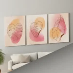 Leaf Abstract Wall Art – 3 Piece Canvas Set (22x30 inches each) | Modern Botanical Home Decor - Image 5