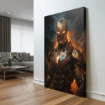 Iron Man Canvas Wall Art – Premium Superhero Poster with Fiery Battle Design - Image 8