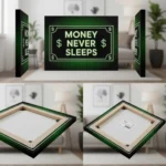 Money Never Sleeps Wall Art | Neon-Inspired Motivational Canvas Painting (All Sizes Available) - Image 6
