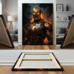 Iron Man Canvas Wall Art – Premium Superhero Poster with Fiery Battle Design - Image 5
