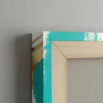 Abstract Gold & Turquoise Canvas Wall Art – 3 Piece Set (22x30 inches each) - Image 7