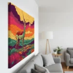 Abstract Deer Pop Art | Vibrant Sunset Canvas Wall Art (All Sizes Available) - Image 2