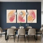 Leaf Abstract Wall Art – 3 Piece Canvas Set (22x30 inches each) | Modern Botanical Home Decor - Image 7