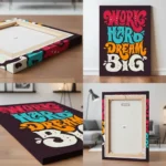 Work Hard Dream Big Motivational Canvas Wall Art – Inspirational Quote Poster for Home, Office & Gym | Premium HD Print | Custom Sizes & Gallery Wrap Frame - Image 5