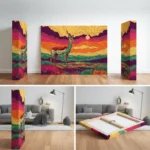Abstract Deer Pop Art | Vibrant Sunset Canvas Wall Art (All Sizes Available) - Image 4