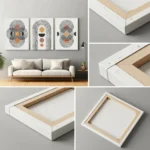 Geometric Abstract Canvas Wall Art – 3 Piece Set (22x30 inches each) | Modern Minimalist Decore - Image 4