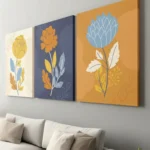 Floral Canvas Wall Art – 3 Piece Set (22x30 inches each) | Modern Botanical Abstract DECOR - Image 5