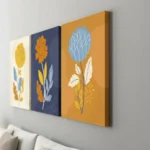 Floral Canvas Wall Art – 3 Piece Set (22x30 inches each) | Modern Botanical Abstract DECOR - Image 3
