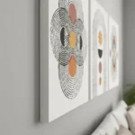 Geometric Abstract Canvas Wall Art – 3 Piece Set (22x30 inches each) | Modern Minimalist Decore - Image 2