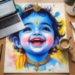 Baby Krishna Poster | Bal Krishna Wall Art | Hindu Spiritual Poster | Pictik™ - Image 18