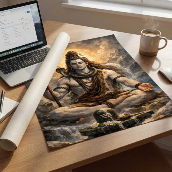 Lord Shiva Meditation Poster | Mahadev Spiritual Wall Art Print | Pictik™