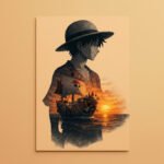 Monkey D. Luffy Anime Poster | One Piece Sunset Wall Art | Premium Anime Poster | Pictik™ - Image 2